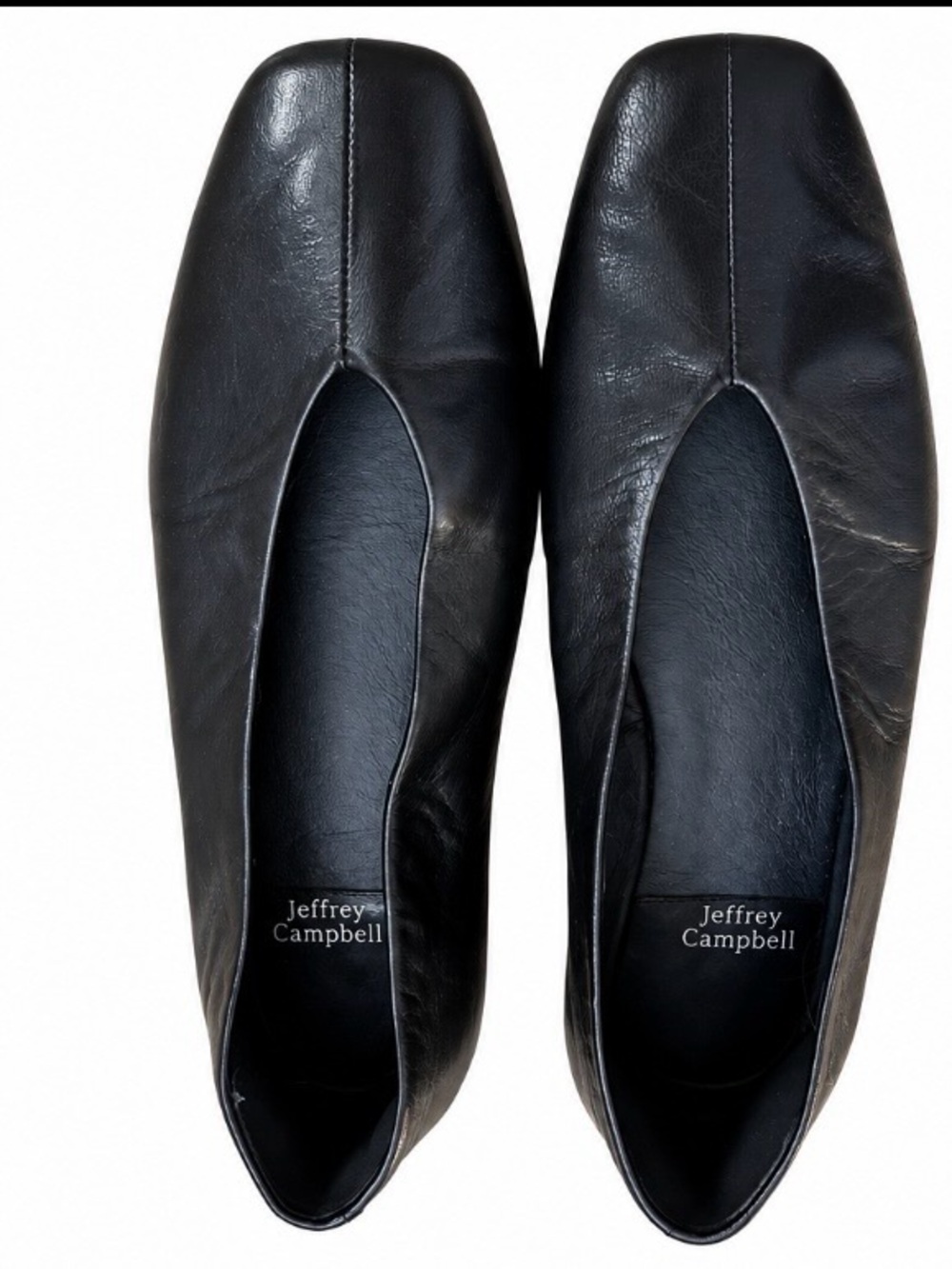 Jeffrey Campbell Fathom Square Toe Ballet Flat Flats Black US 7.5